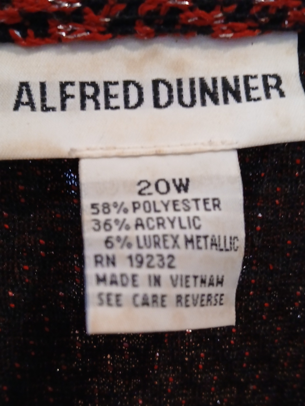 Alfred Dunner Red Textured Zip-Front Blazer - Picture 3 of 3